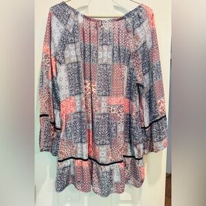 Como Vintage Patchwork Print Women's Top XXL